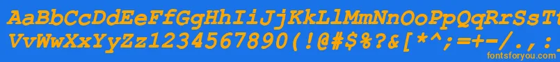 ErKurierKoi8BoldItalic Font – Orange Fonts on Blue Background