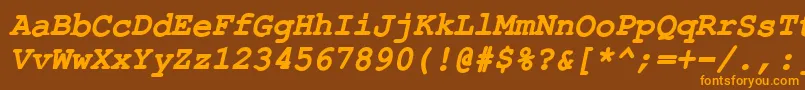 ErKurierKoi8BoldItalic Font – Orange Fonts on Brown Background