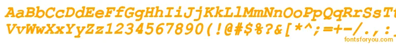 フォントErKurierKoi8BoldItalic – 白い背景にオレンジのフォント