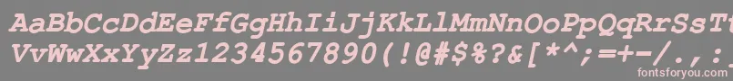ErKurierKoi8BoldItalic Font – Pink Fonts on Gray Background