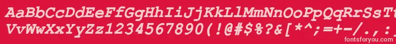 ErKurierKoi8BoldItalic-Schriftart – Rosa Schriften auf rotem Hintergrund