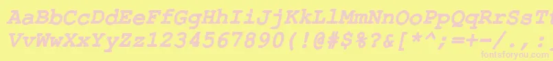 ErKurierKoi8BoldItalic Font – Pink Fonts on Yellow Background