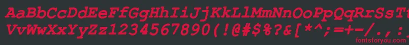 ErKurierKoi8BoldItalic Font – Red Fonts on Black Background