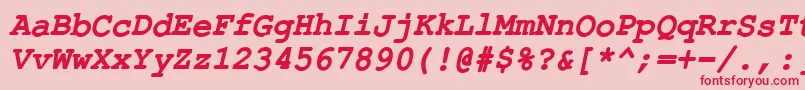 ErKurierKoi8BoldItalic Font – Red Fonts on Pink Background