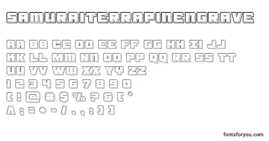 Шрифт Samuraiterrapinengrave – алфавит, цифры, специальные символы