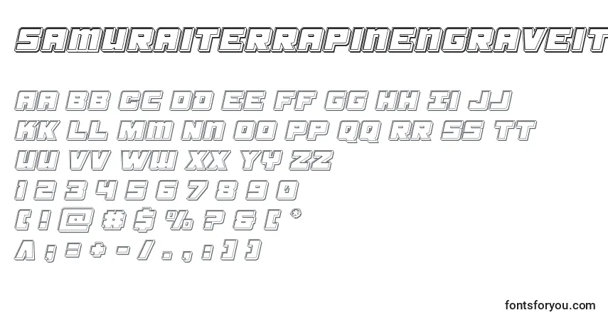 Шрифт Samuraiterrapinengraveital – алфавит, цифры, специальные символы