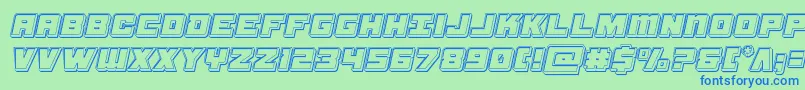 samuraiterrapinengraveital Font – Blue Fonts on Green Background