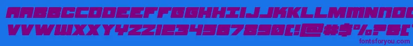 samuraiterrapinexpandital Font – Purple Fonts on Blue Background