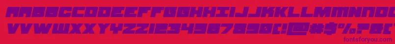 samuraiterrapinexpandital-Schriftart – Violette Schriften auf rotem Hintergrund