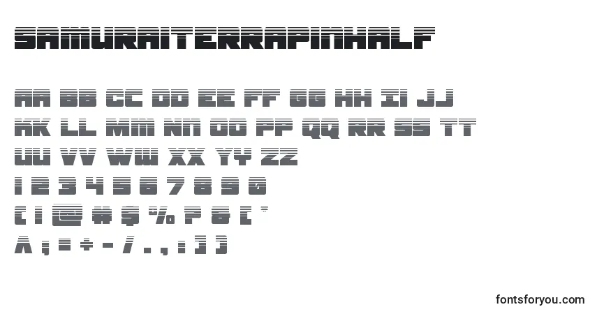 Шрифт Samuraiterrapinhalf – алфавит, цифры, специальные символы