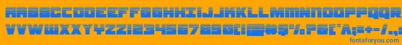 フォントsamuraiterrapinhalf – オレンジの背景に青い文字