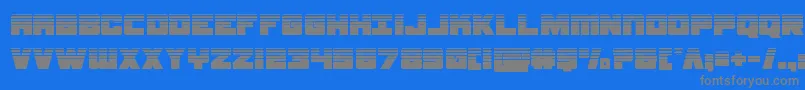 samuraiterrapinhalf-fontti – harmaat kirjasimet sinisellä taustalla