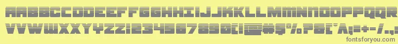 samuraiterrapinhalf-Schriftart – Graue Schriften auf gelbem Hintergrund