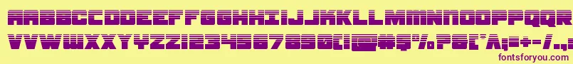 samuraiterrapinhalf Font – Purple Fonts on Yellow Background