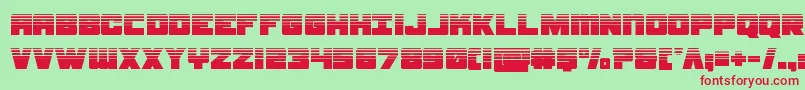 samuraiterrapinhalf-Schriftart – Rote Schriften auf grünem Hintergrund