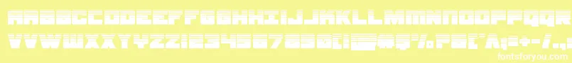 samuraiterrapinhalf-fontti – valkoiset fontit keltaisella taustalla