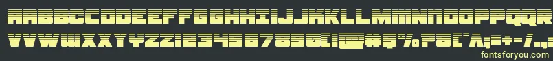 フォントsamuraiterrapinhalf – 黒い背景に黄色の文字