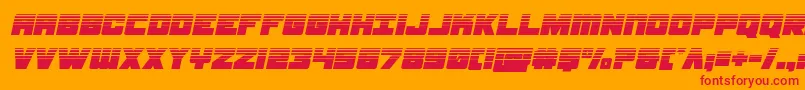 samuraiterrapinhalfital-Schriftart – Rote Schriften auf orangefarbenem Hintergrund