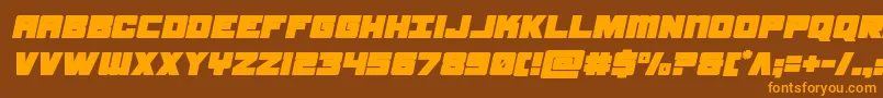 samuraiterrapinital-Schriftart – Orangefarbene Schriften auf braunem Hintergrund