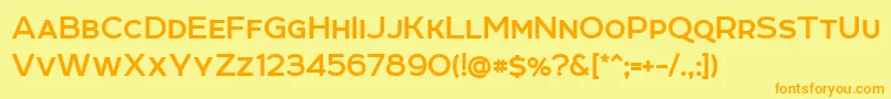 RoomBold Font – Orange Fonts on Yellow Background