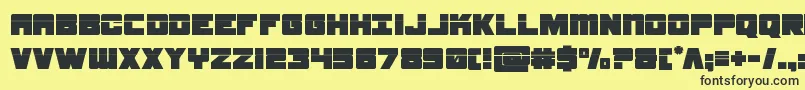 samuraiterrapinlaser-fontti – mustat fontit keltaisella taustalla