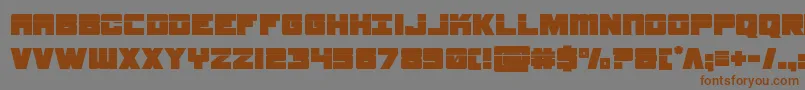 フォントsamuraiterrapinlaser – 茶色の文字が灰色の背景にあります。