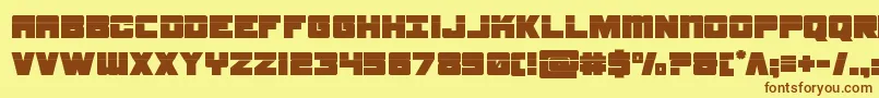 Шрифт samuraiterrapinlaser – коричневые шрифты на жёлтом фоне