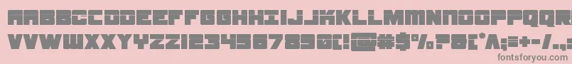 samuraiterrapinlaser-fontti – harmaat kirjasimet vaaleanpunaisella taustalla