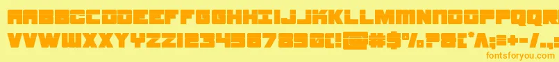 samuraiterrapinlaser-Schriftart – Orangefarbene Schriften auf gelbem Hintergrund
