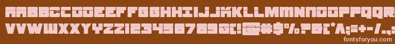 samuraiterrapinlaser-fontti – vaaleanpunaiset fontit ruskealla taustalla