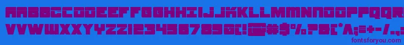 samuraiterrapinlaser-Schriftart – Violette Schriften auf blauem Hintergrund