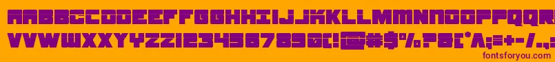 samuraiterrapinlaser-Schriftart – Violette Schriften auf orangefarbenem Hintergrund