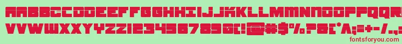 フォントsamuraiterrapinlaser – 赤い文字の緑の背景