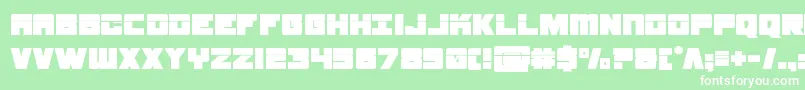 samuraiterrapinlaser-fontti – valkoiset fontit vihreällä taustalla
