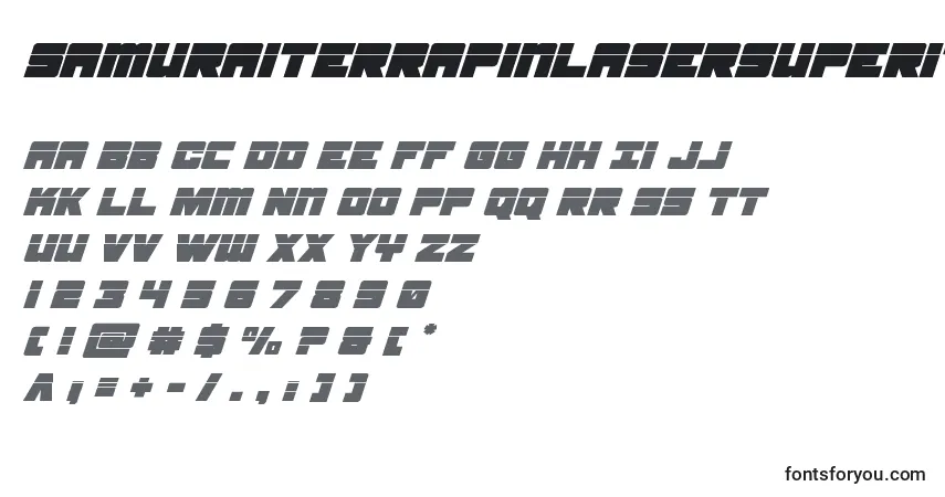 Fuente Samuraiterrapinlasersuperital - alfabeto, números, caracteres especiales