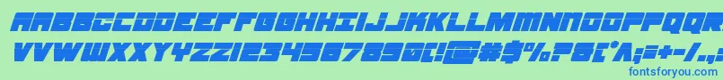 Шрифт samuraiterrapinlasersuperital – синие шрифты на зелёном фоне