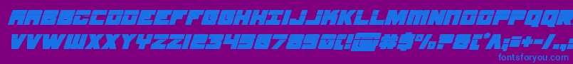 Шрифт samuraiterrapinlasersuperital – синие шрифты на фиолетовом фоне