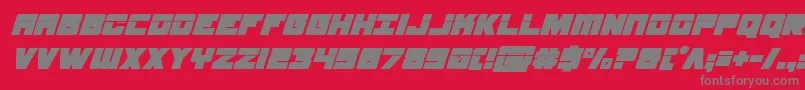 フォントsamuraiterrapinlasersuperital – 赤い背景に灰色の文字
