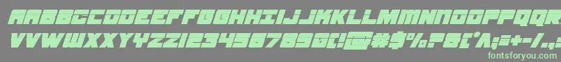Шрифт samuraiterrapinlasersuperital – зелёные шрифты на сером фоне
