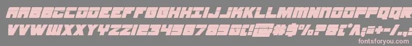 フォントsamuraiterrapinlasersuperital – 灰色の背景にピンクのフォント