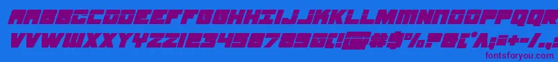 samuraiterrapinlasersuperital Font – Purple Fonts on Blue Background