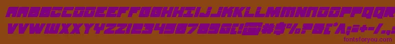 samuraiterrapinlasersuperital-fontti – violetit fontit ruskealla taustalla