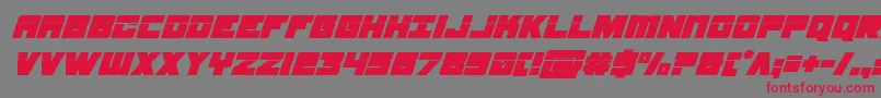 samuraiterrapinlasersuperital-Schriftart – Rote Schriften auf grauem Hintergrund