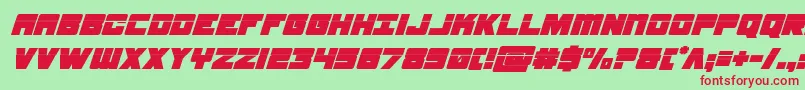 samuraiterrapinlasersuperital Font – Red Fonts on Green Background