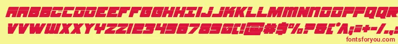 フォントsamuraiterrapinlasersuperital – 赤い文字の黄色い背景