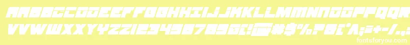 フォントsamuraiterrapinlasersuperital – 黄色い背景に白い文字