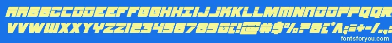 Шрифт samuraiterrapinlasersuperital – жёлтые шрифты на синем фоне