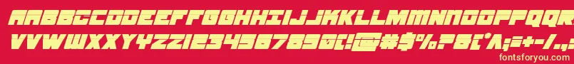 samuraiterrapinlasersuperital-fontti – keltaiset fontit punaisella taustalla