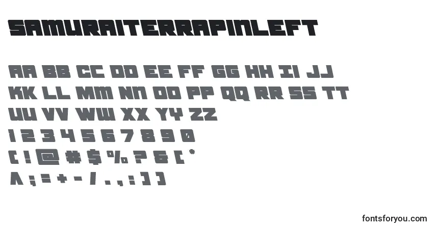 Samuraiterrapinleft-fontti – aakkoset, numerot, erikoismerkit