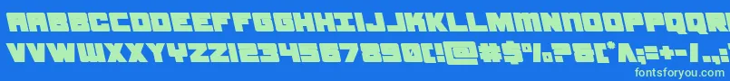 samuraiterrapinleft Font – Green Fonts on Blue Background